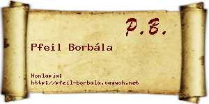 Pfeil Borbála névjegykártya